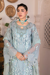JJ EMBELLISH BY JANIQUE LUXURY EMBROIDERED UNDTITCHED SUIT D-008 Dusty Dream